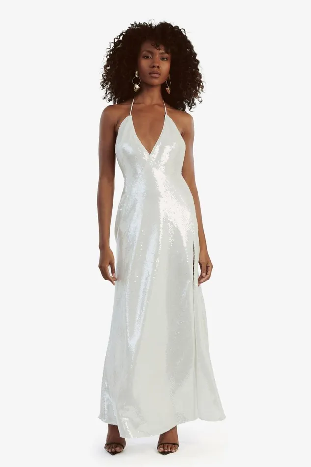 Women Bardot Occasion Dresses Yve Halter Dress In White Women Bardot Occasion Dresses Yve Halter Dress In White