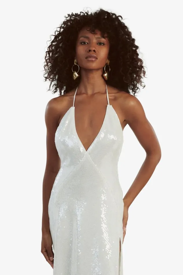 Women Bardot Occasion Dresses Yve Halter Dress In White Women Bardot Occasion Dresses Yve Halter Dress In White