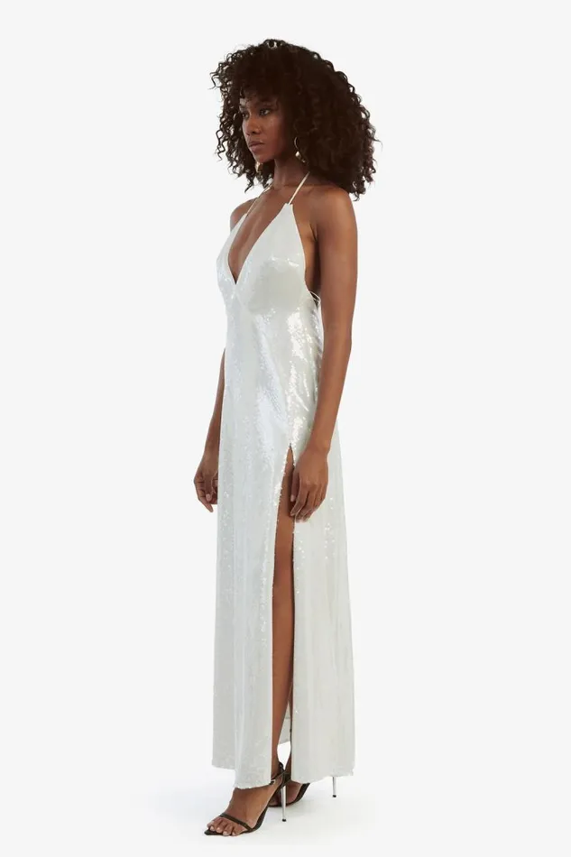 Women Bardot Occasion Dresses Yve Halter Dress In White Women Bardot Occasion Dresses Yve Halter Dress In White