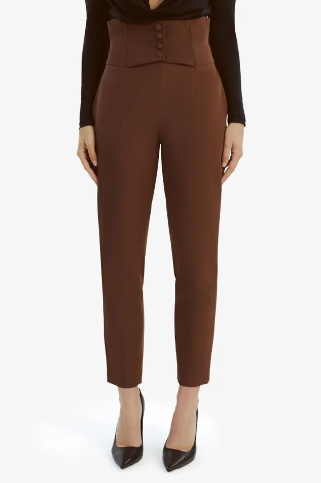 Women Bardot Pants Corset Pant In Chocolate Women Bardot Pants Corset Pant In Chocolate
