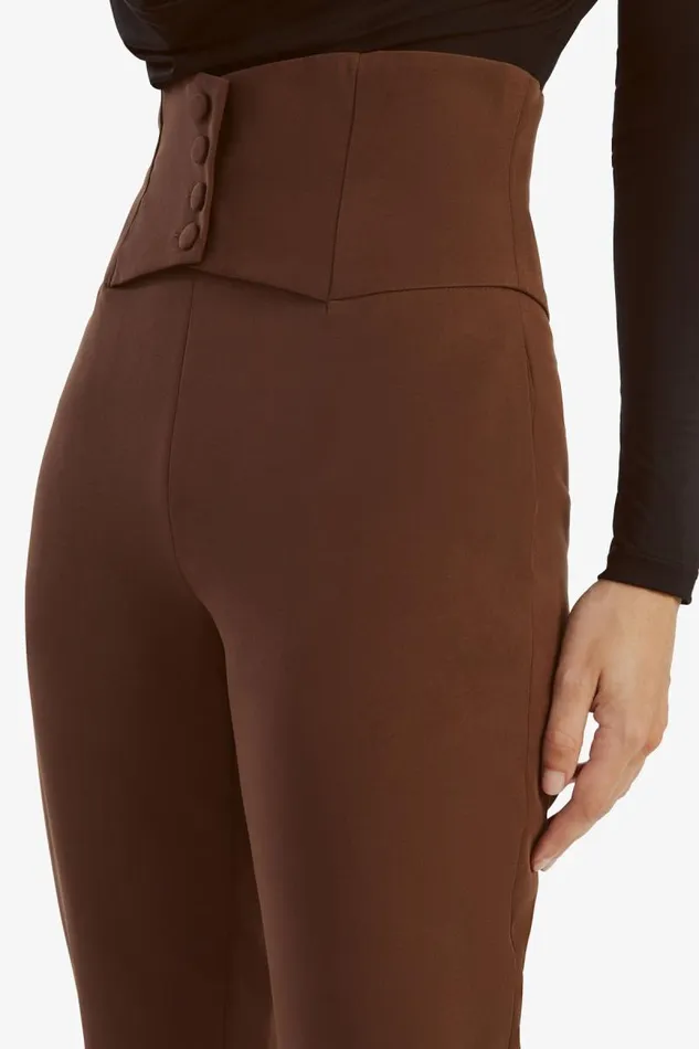 Women Bardot Pants Corset Pant In Chocolate Women Bardot Pants Corset Pant In Chocolate