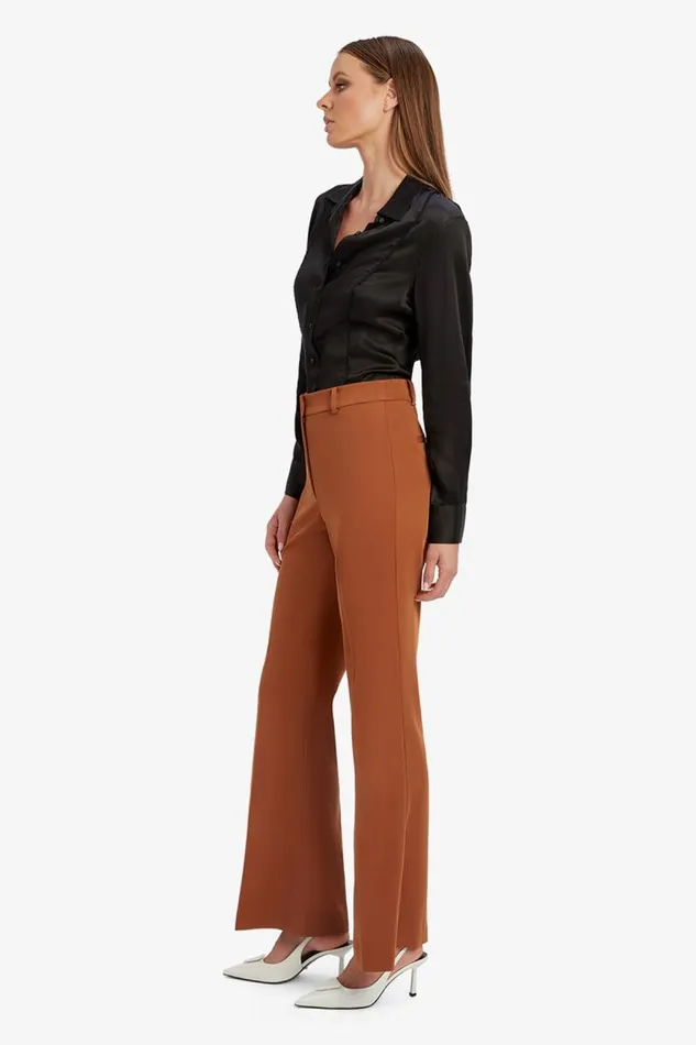 Women Bardot Pants Halifax Slim Flare Pant In Chestnut
