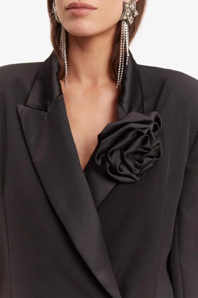 Women Bardot Party Dresses Joelle Tuxedo Dress In Black Women Bardot Party Dresses Joelle Tuxedo Dress In Black