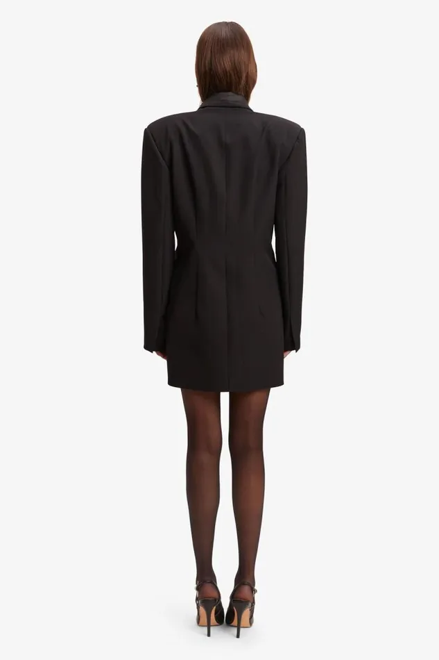 Women Bardot Party Dresses Joelle Tuxedo Dress In Black Women Bardot Party Dresses Joelle Tuxedo Dress In Black