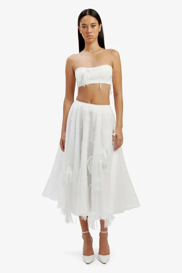 Women Bardot Party Tops Marcelle Crop Top In Orchid White Women Bardot Party Tops Marcelle Crop Top In Orchid White