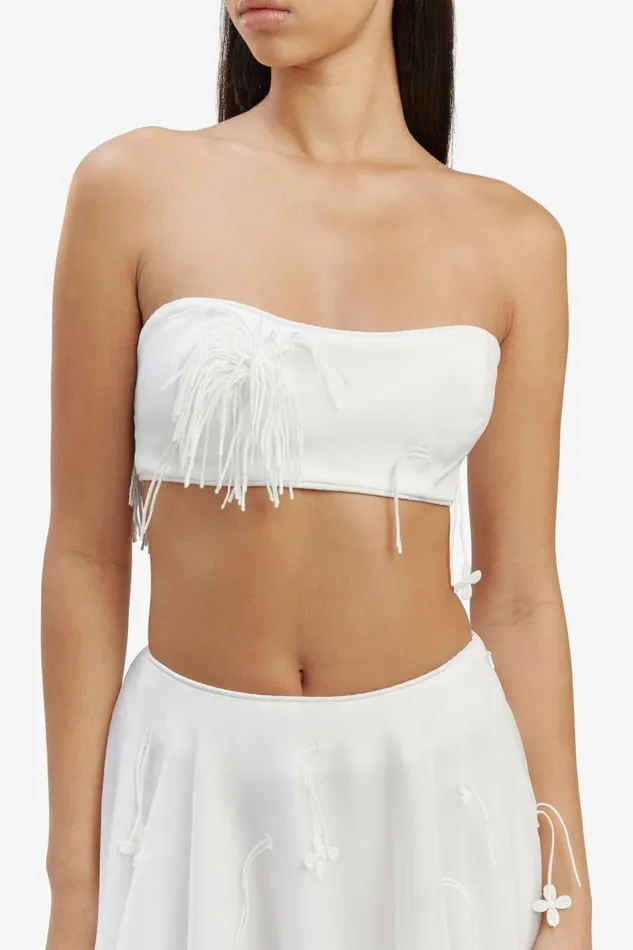 Women Bardot Party Tops Marcelle Crop Top In Orchid White Women Bardot Party Tops Marcelle Crop Top In Orchid White