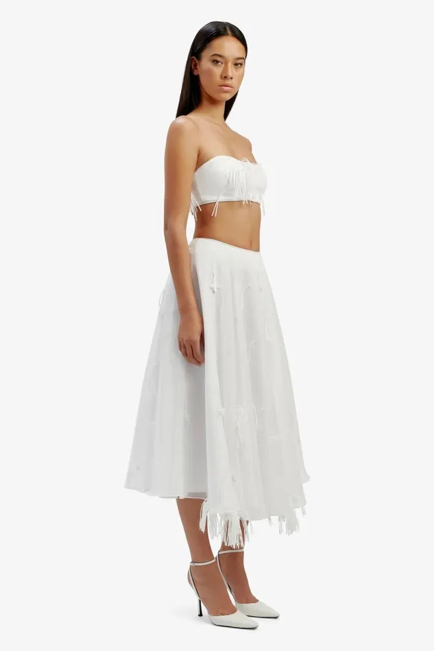 Women Bardot Party Tops Marcelle Crop Top In Orchid White Women Bardot Party Tops Marcelle Crop Top In Orchid White
