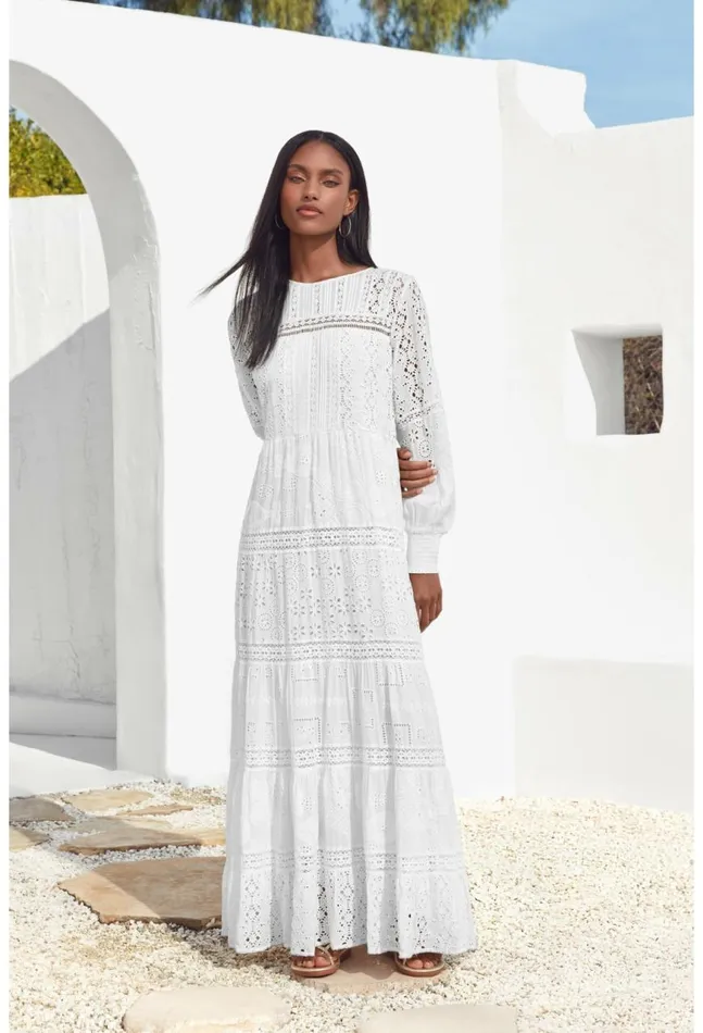 Women Billie Maxi Dress White Johnny Was Dresses