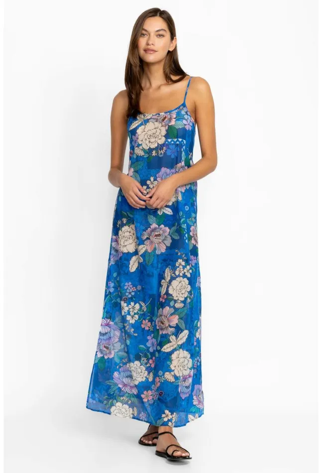 Women Blue Dove Back Tie Strappy Maxi Dress Blue Dove Johnny Was Swim and Resort