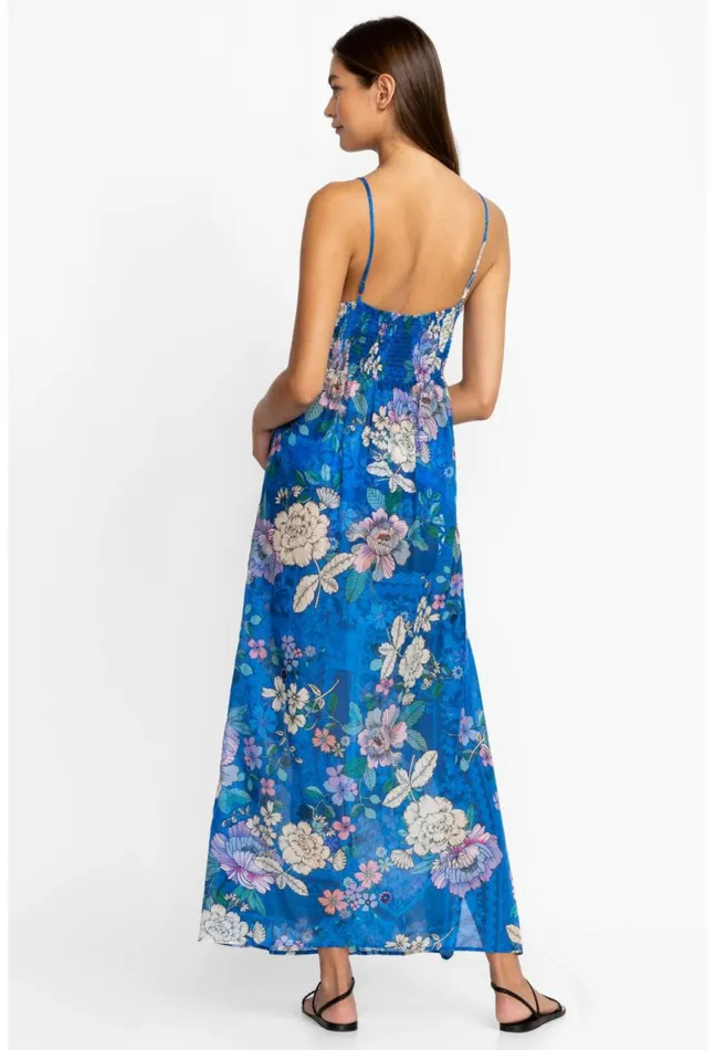 Women Blue Dove Back Tie Strappy Maxi Dress Blue Dove Johnny Was Swim and Resort