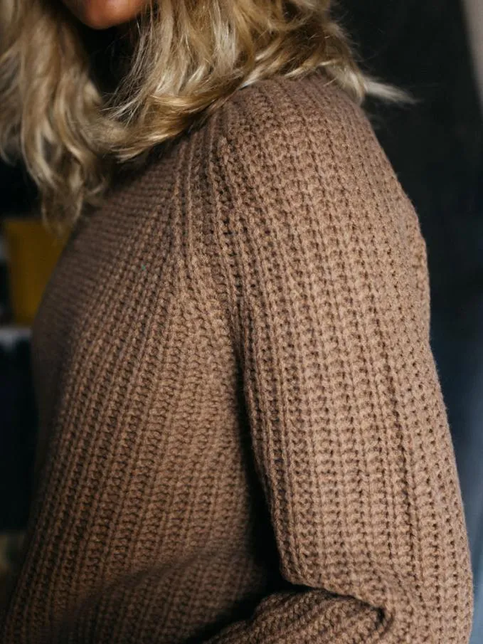 Women Bly Funnel Neck Jumper Praline Finisterre Knitwear