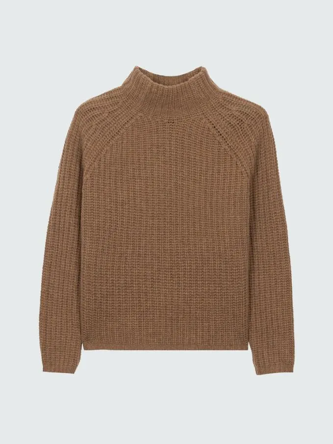 Women Bly Funnel Neck Jumper Praline Finisterre Knitwear