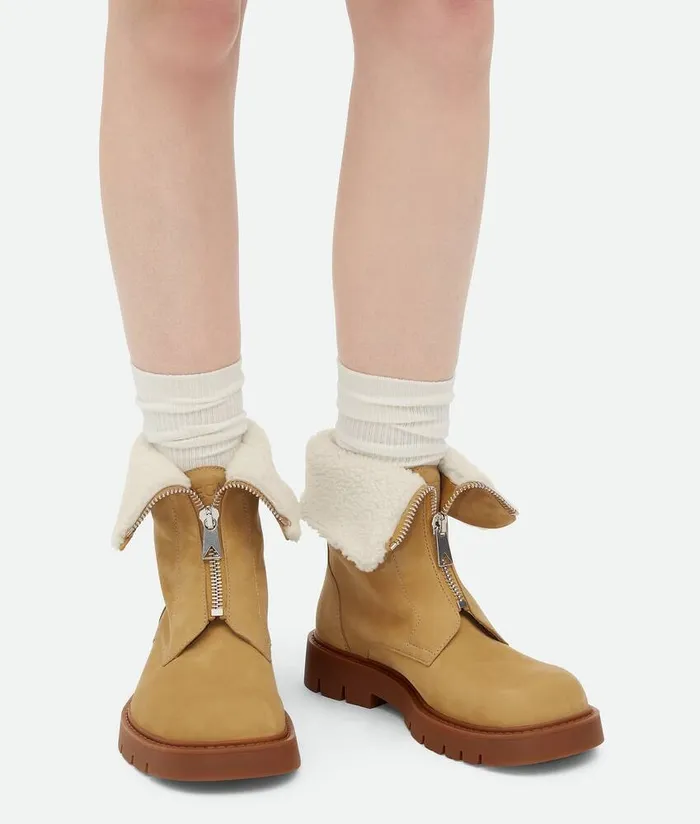 Women Bottega Veneta Boots Haddock Ankle Boot Ochrepopcorn