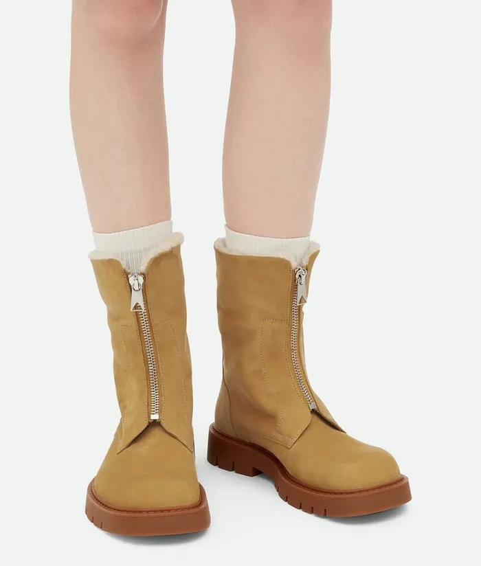 Women Bottega Veneta Boots Haddock Ankle Boot Ochrepopcorn