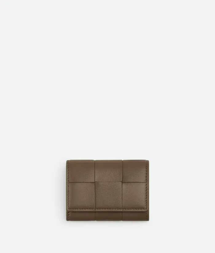 Women Bottega Veneta Card Cases Cassette Envelope Card Case Taupe Grey
