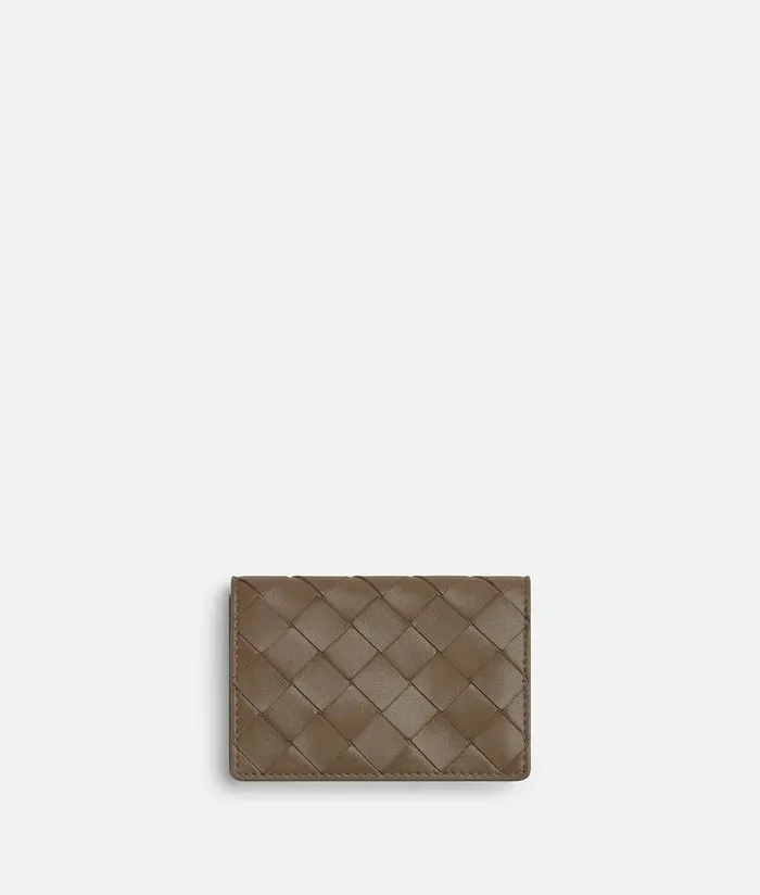 Women Bottega Veneta Card Cases Intrecciato Business Card Case Pinecone