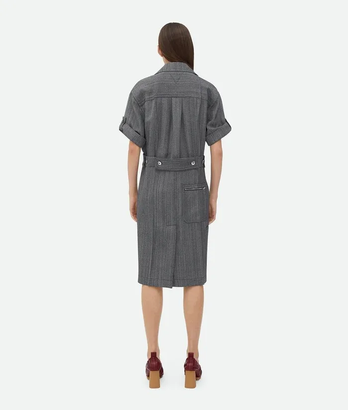 Women Bottega Veneta Dresses Viscose And Silk Dress Charcoalnickel