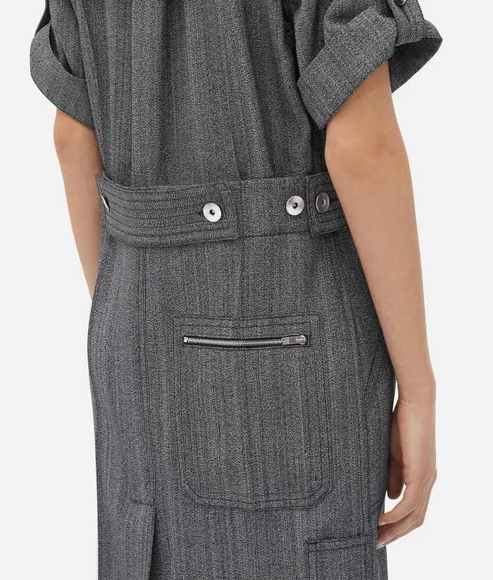 Women Bottega Veneta Dresses Viscose And Silk Dress Charcoalnickel