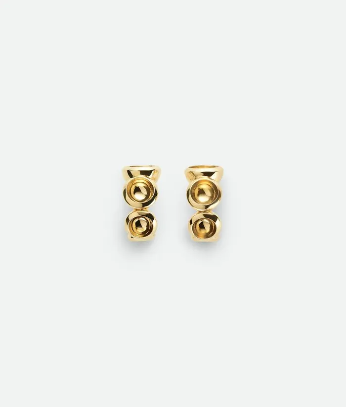 Women Bottega Veneta Earrings Concave Hoop Earrings Yellow Gold