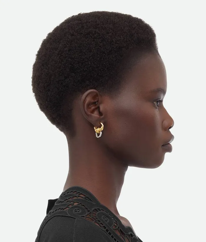 Women Bottega Veneta Earrings Knot Earrings Silveryellow Gold