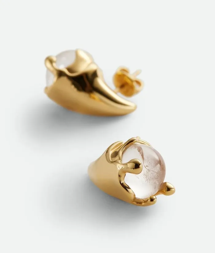 Women Bottega Veneta Earrings Mini Drop Earrings Rock Crystal Quartz