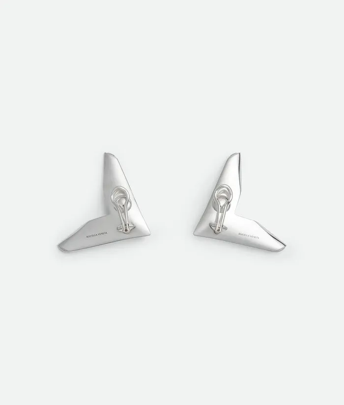 Women Bottega Veneta Earrings Plane Earrings Silver