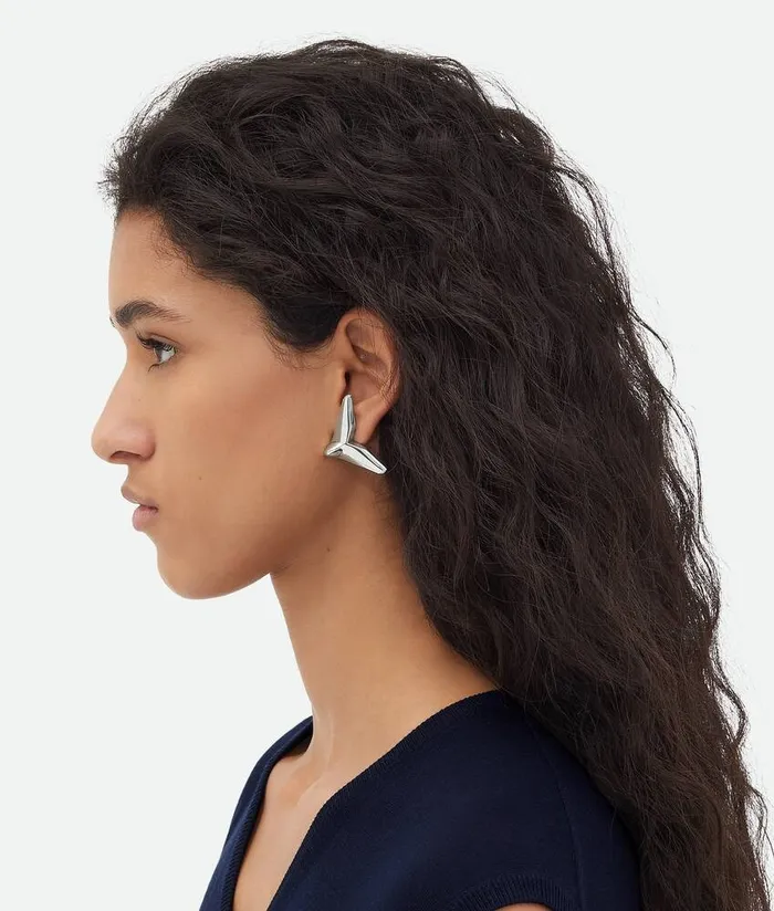 Women Bottega Veneta Earrings Plane Earrings Silver