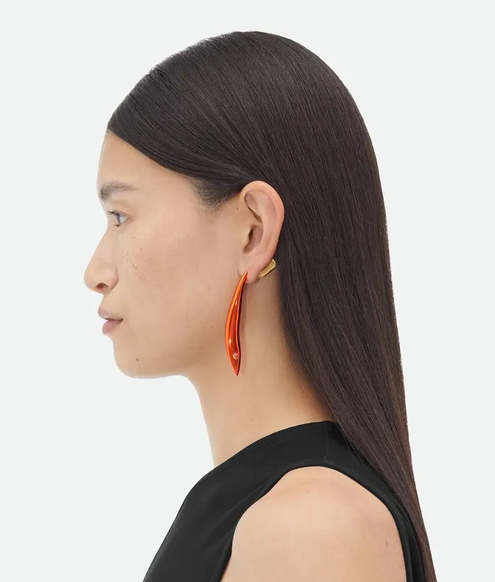 Women Bottega Veneta Earrings Sardine Earrings Papaya