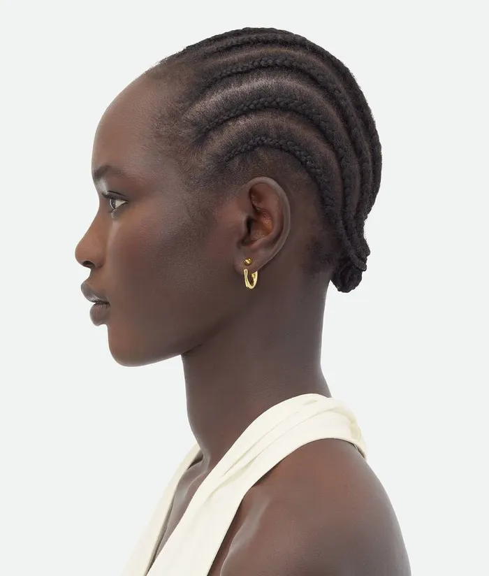 Women Bottega Veneta Earrings Sardine Hoop Earrings Yellow Gold