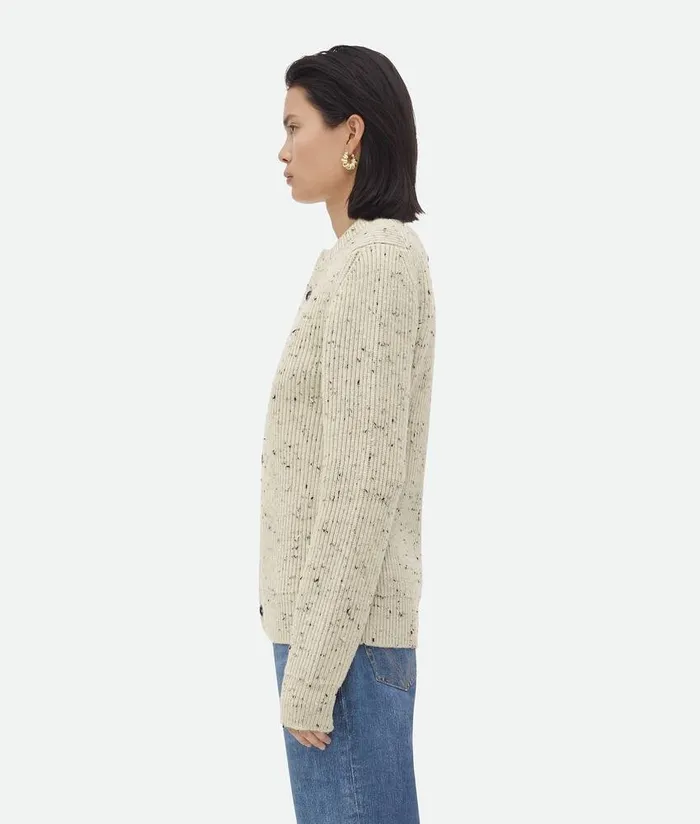 Women Bottega Veneta Knitwear Textured Wool Rib Oversized Cardigan Dove