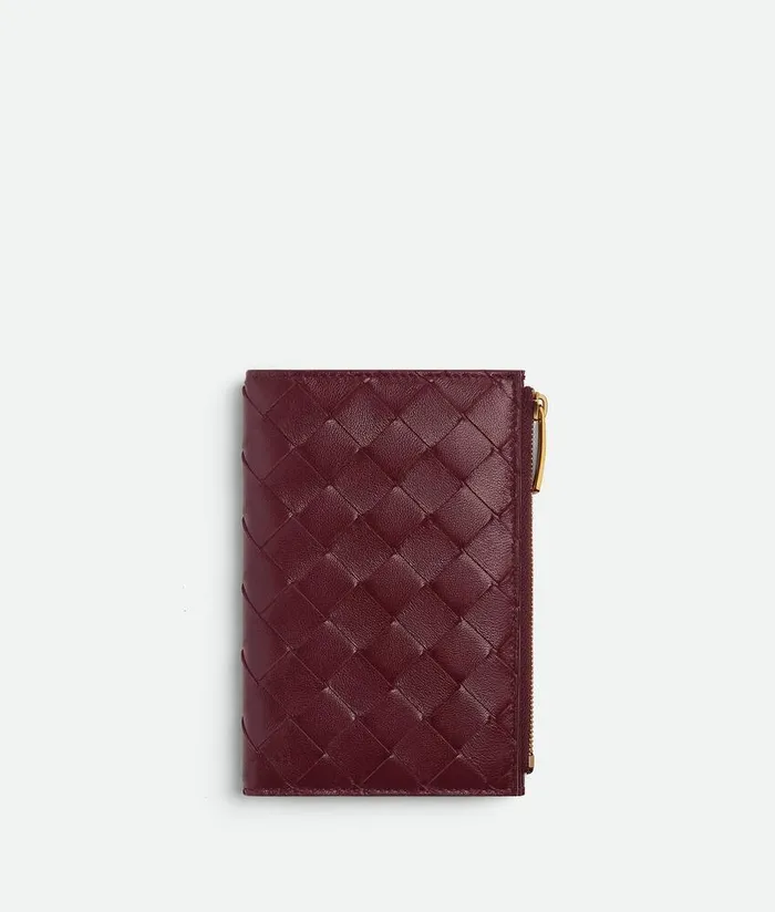 Women Bottega Veneta Long Wallets Medium Intrecciato BiFold Zip Wallet Barolo Women Bottega Veneta Long Wallets Medium Intrecciato BiFold Zip Wallet Barolo