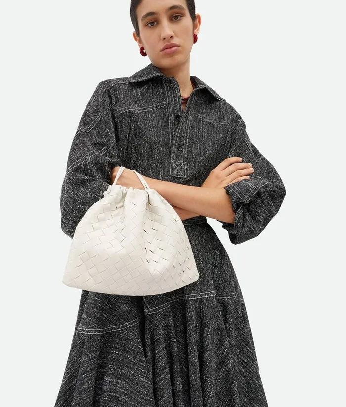 Women Bottega Veneta Mini Dustbag Chalk