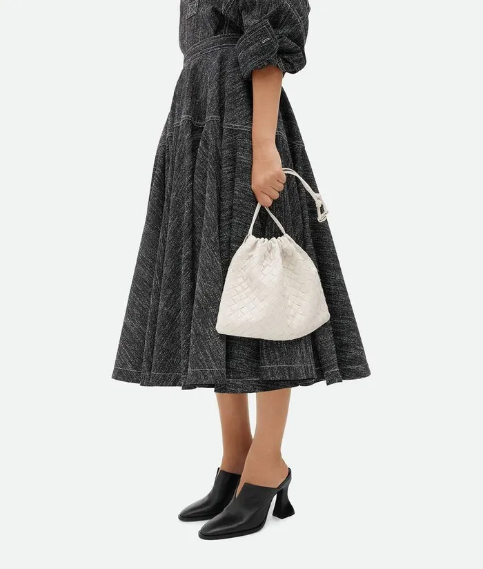 Women Bottega Veneta Mini Dustbag Chalk