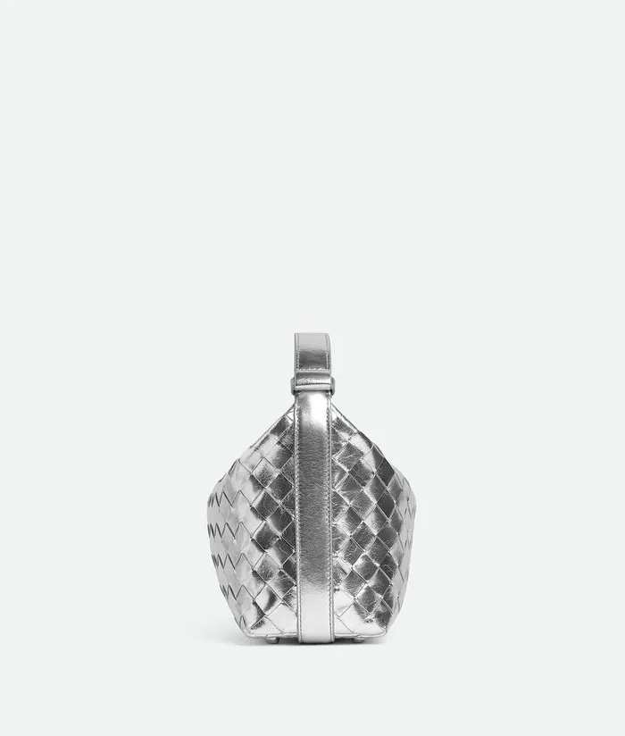 Women Bottega Veneta Mini Wallace Silver