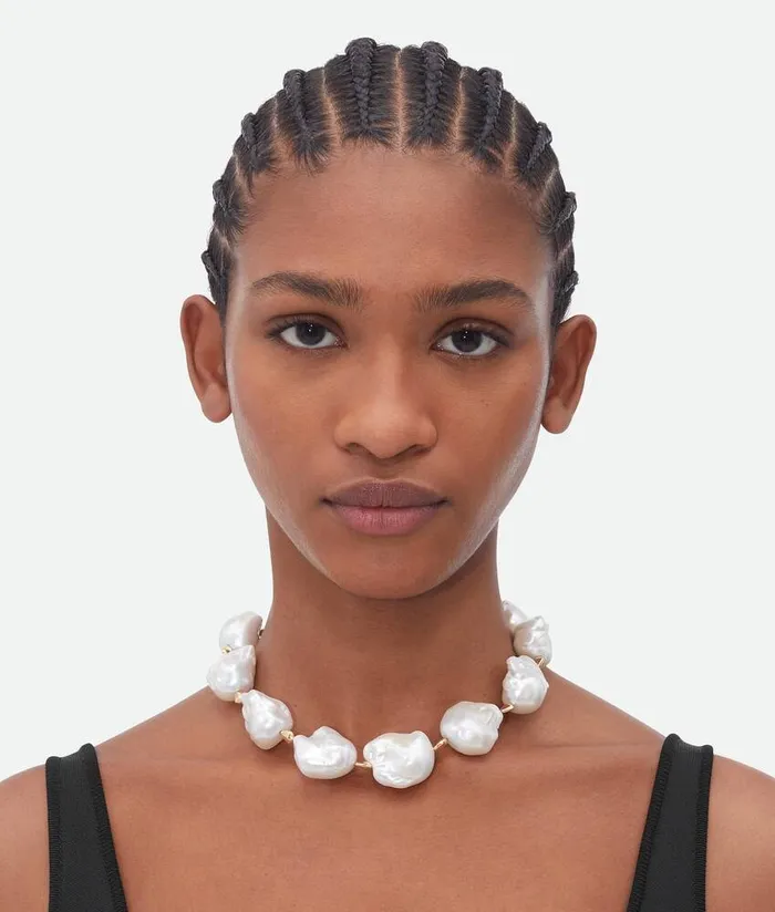 Women Bottega Veneta Necklaces Pearl Necklace White