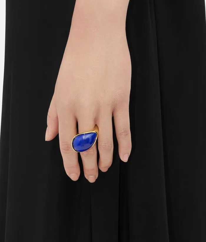 Women Bottega Veneta Rings Drop Ring With Lapis Stone Lapis
