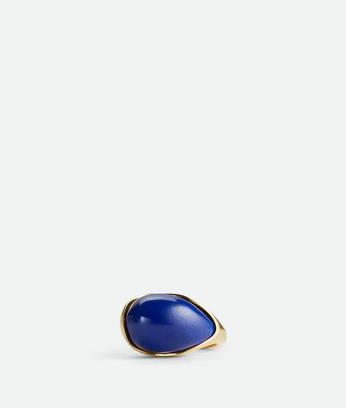 Women Bottega Veneta Rings Drop Ring With Lapis Stone Lapis