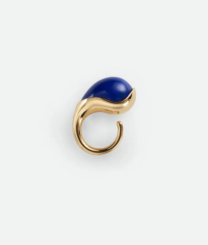 Women Bottega Veneta Rings Drop Ring With Lapis Stone Lapis