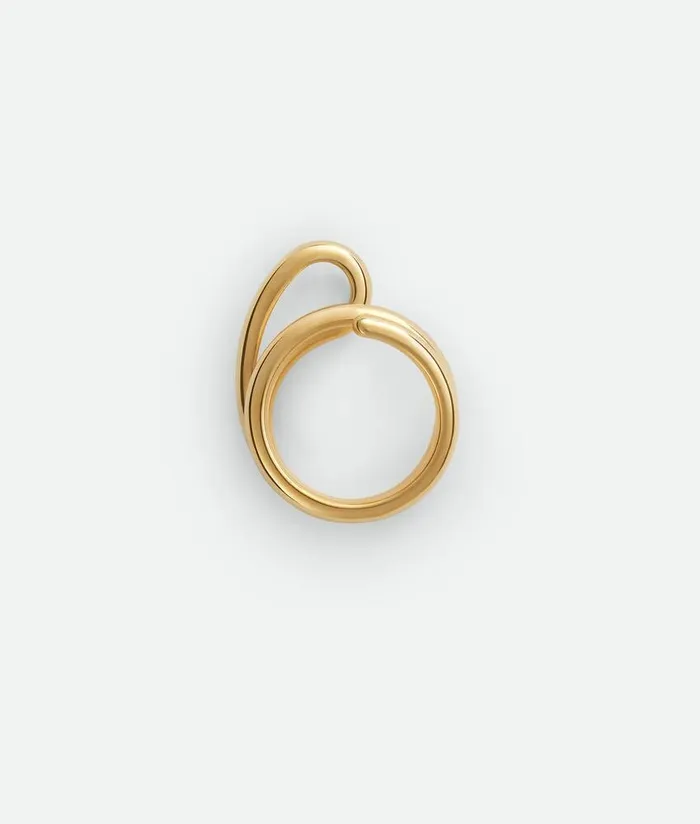 Women Bottega Veneta Rings Frills Ring Yellow Gold