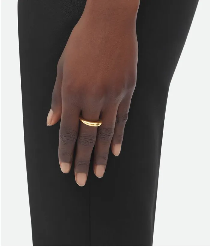 Women Bottega Veneta Rings Sardine Ring Yellow Gold