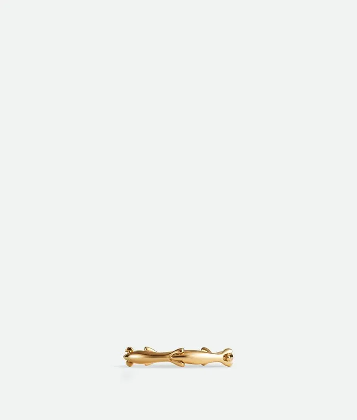 Women Bottega Veneta Rings Sardine Ring Yellow Gold