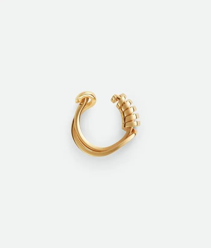 Women Bottega Veneta Rings Twist Ring Yellow Gold