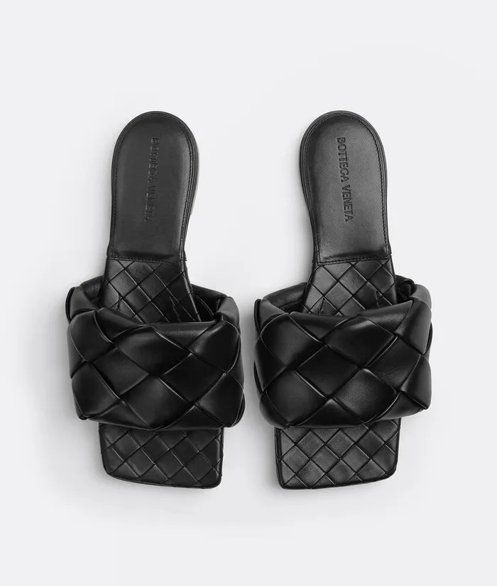 Women Bottega Veneta Sandals Lido Flat Sandal Black