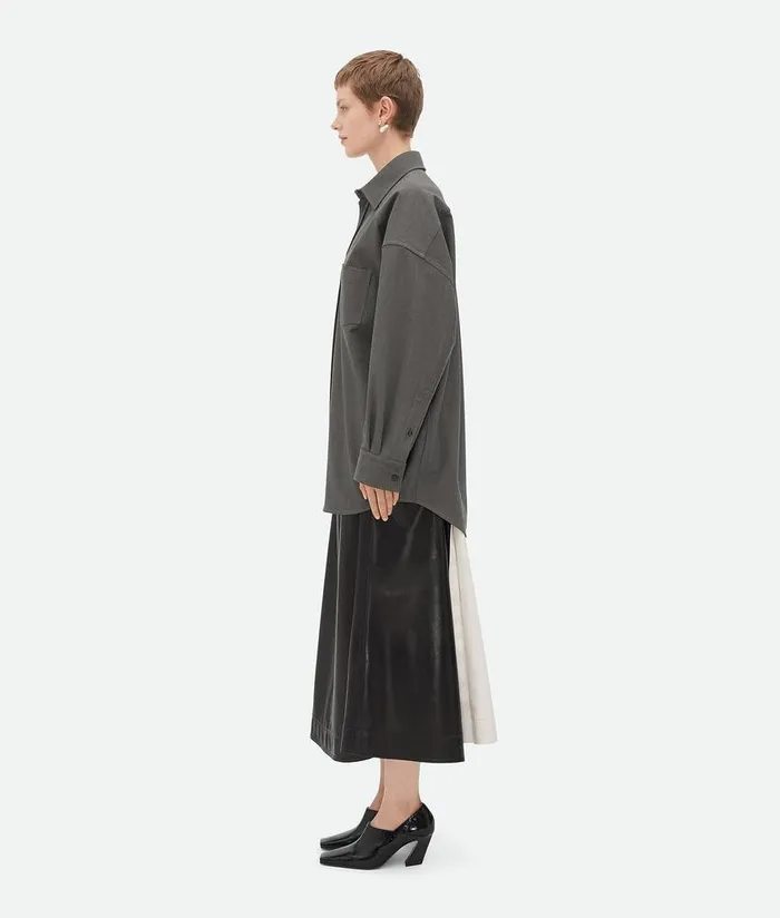 Women Bottega Veneta Shirts Light Wool Shirt Grey Melange