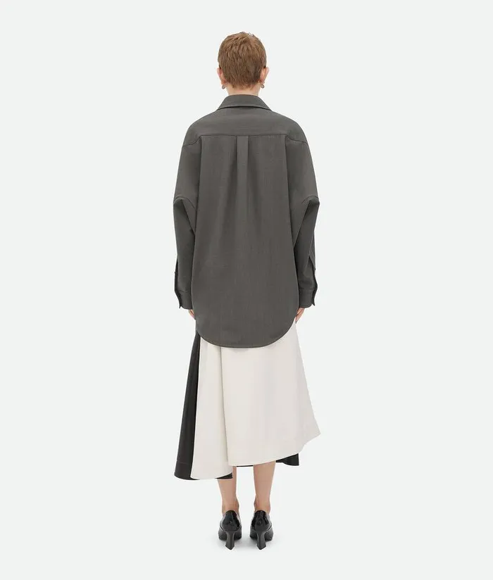 Women Bottega Veneta Shirts Light Wool Shirt Grey Melange