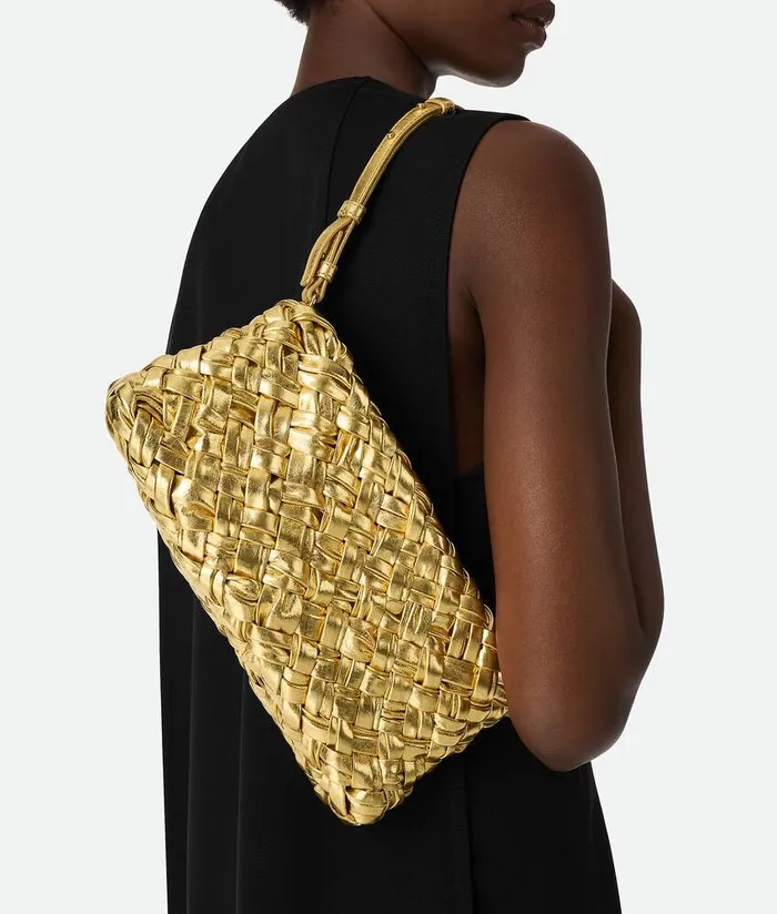 Women Bottega Veneta Shoulder Kalimero ChaCha Gold