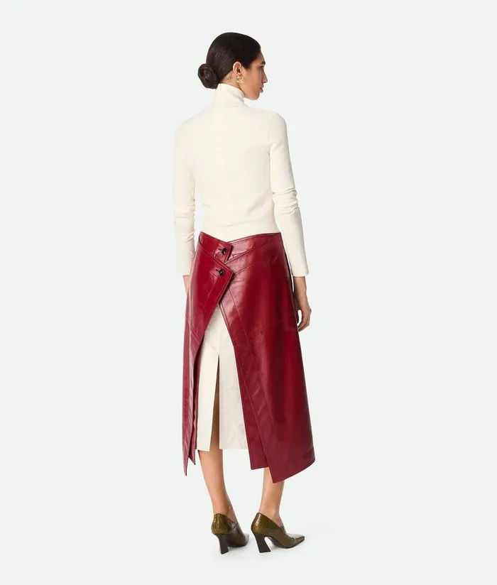 Women Bottega Veneta Skirts Shiny Leather Skirt Rosewood