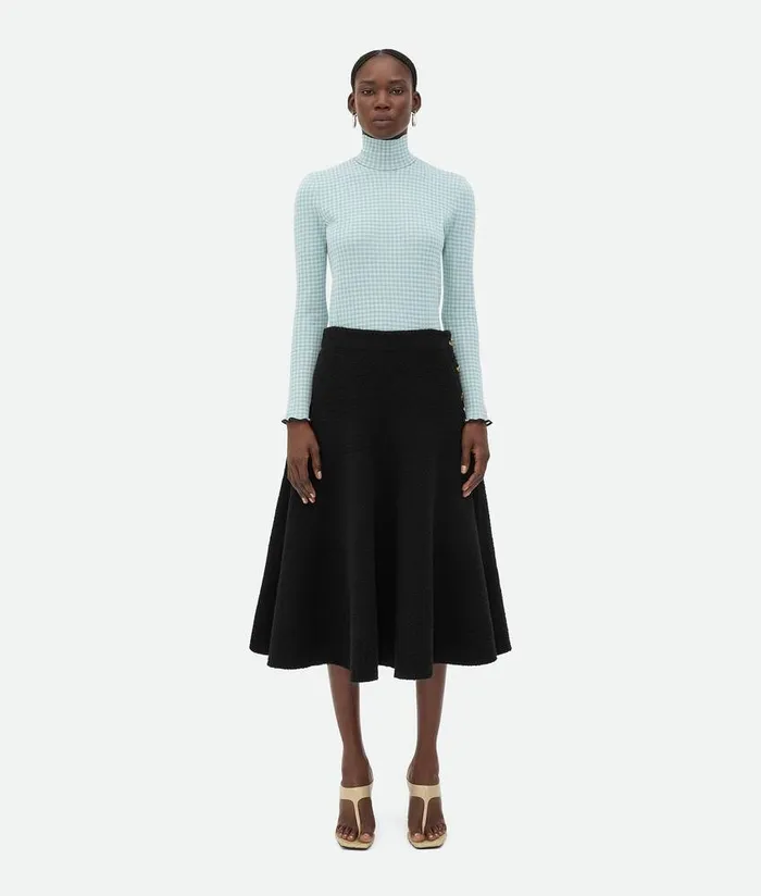 Women Bottega Veneta Skirts Wool Boucle Skirt Black