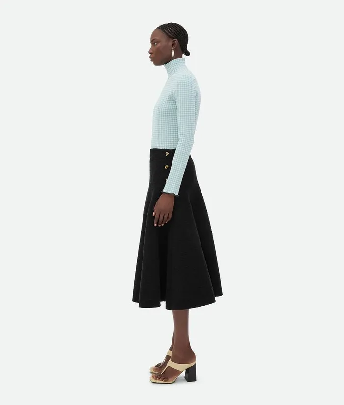 Women Bottega Veneta Skirts Wool Boucle Skirt Black