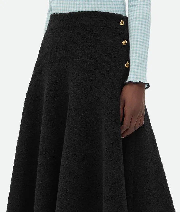 Women Bottega Veneta Skirts Wool Boucle Skirt Black
